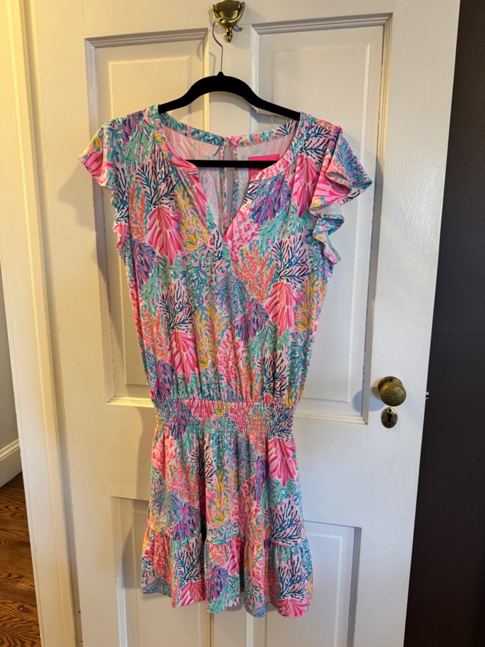 Lilly Pulitzer Coral Print Dress with built-in shorts